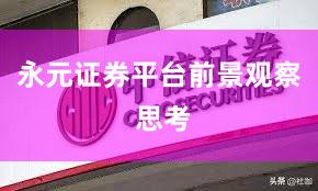 永元证券平台前景观察 思考