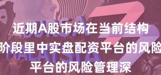 近期A股市场在当前结构性行情阶段里中实盘配资平台的风险管理深